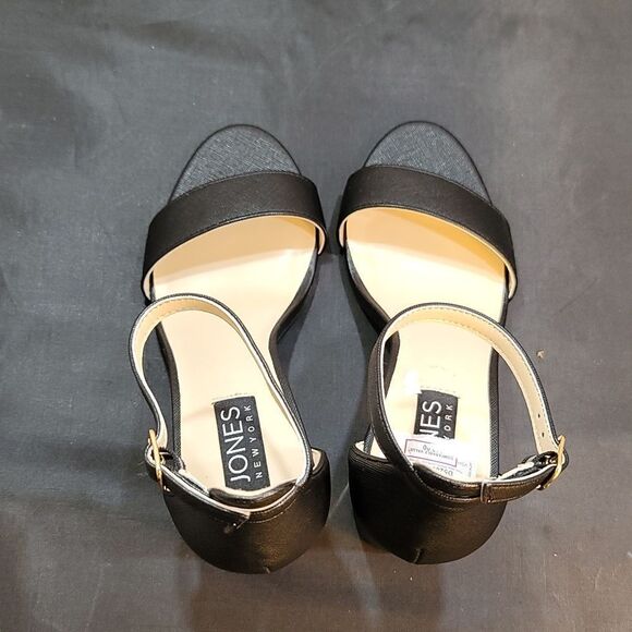 BRAND JONE NEW YORK CHUNKY HIGH HEEL OPEN TOE ADJUSTABLE BUCKLE SANDALS - Picture 5 of 14